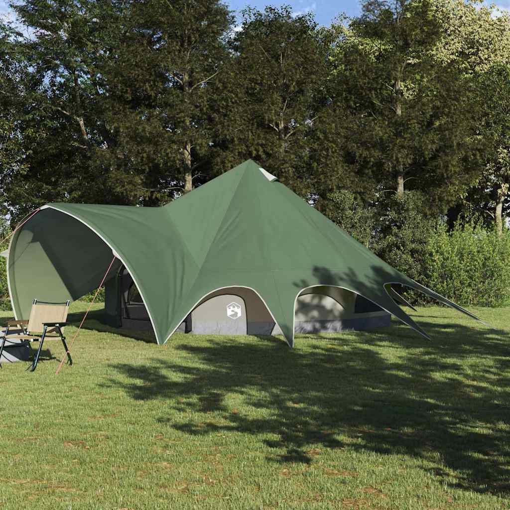 vidaXL Teepee Tent 9-Person Green and Grey 502 x 502 x 297 cm