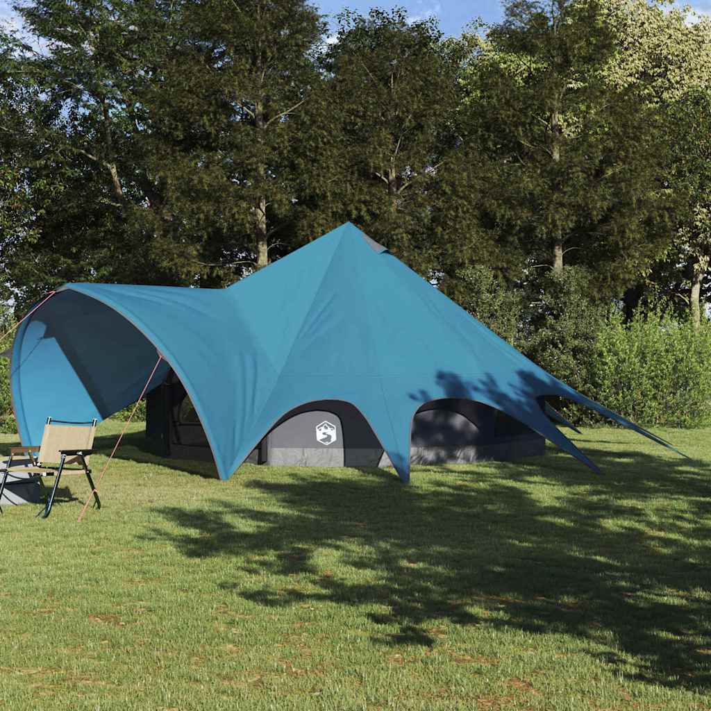 vidaXL Teepee Tent 9-Person with Roof Blue and Grey 502 x 502 x 297 cm