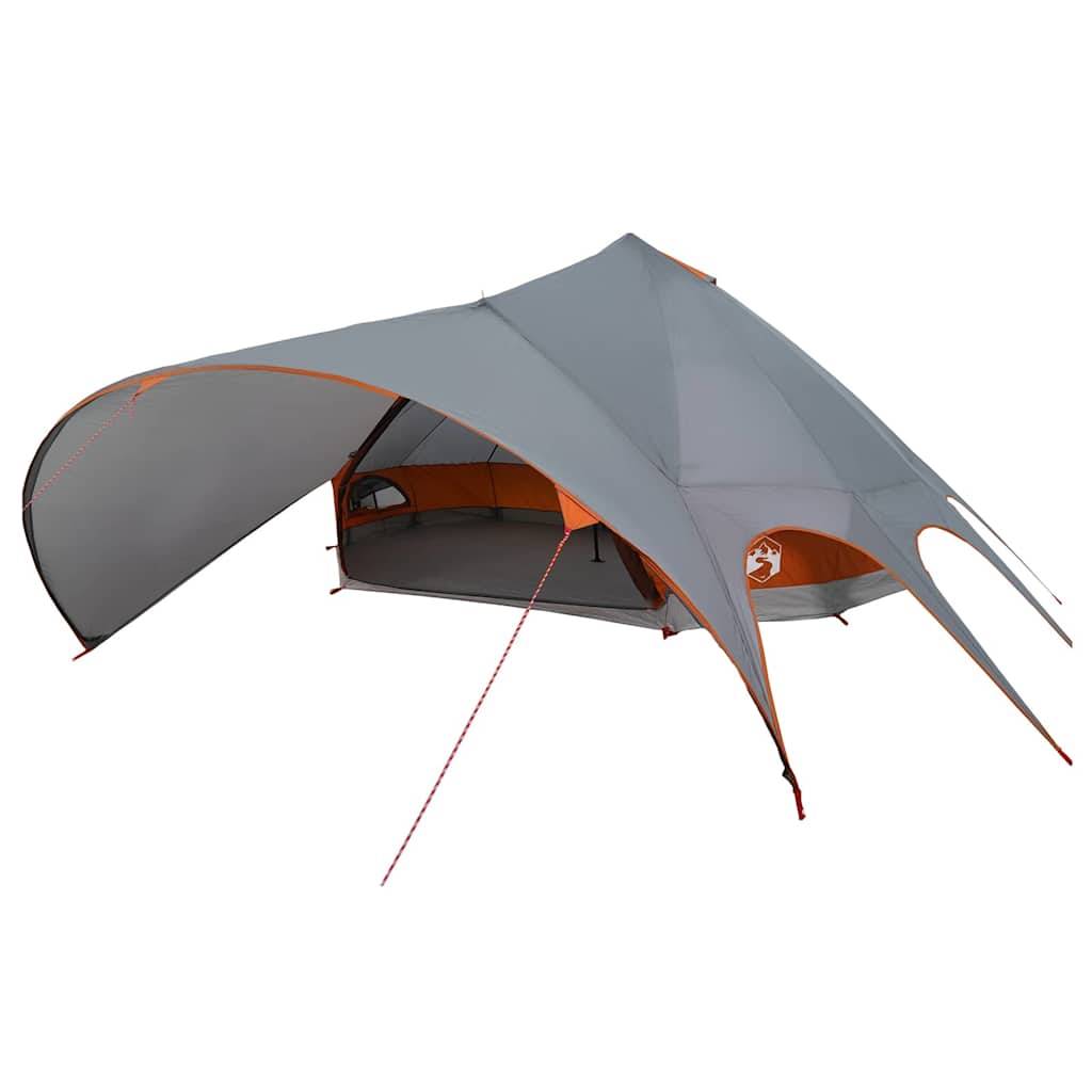 vidaXL Teepee Tent 9-Person Grey and Orange 502 x 502 x 297 cm