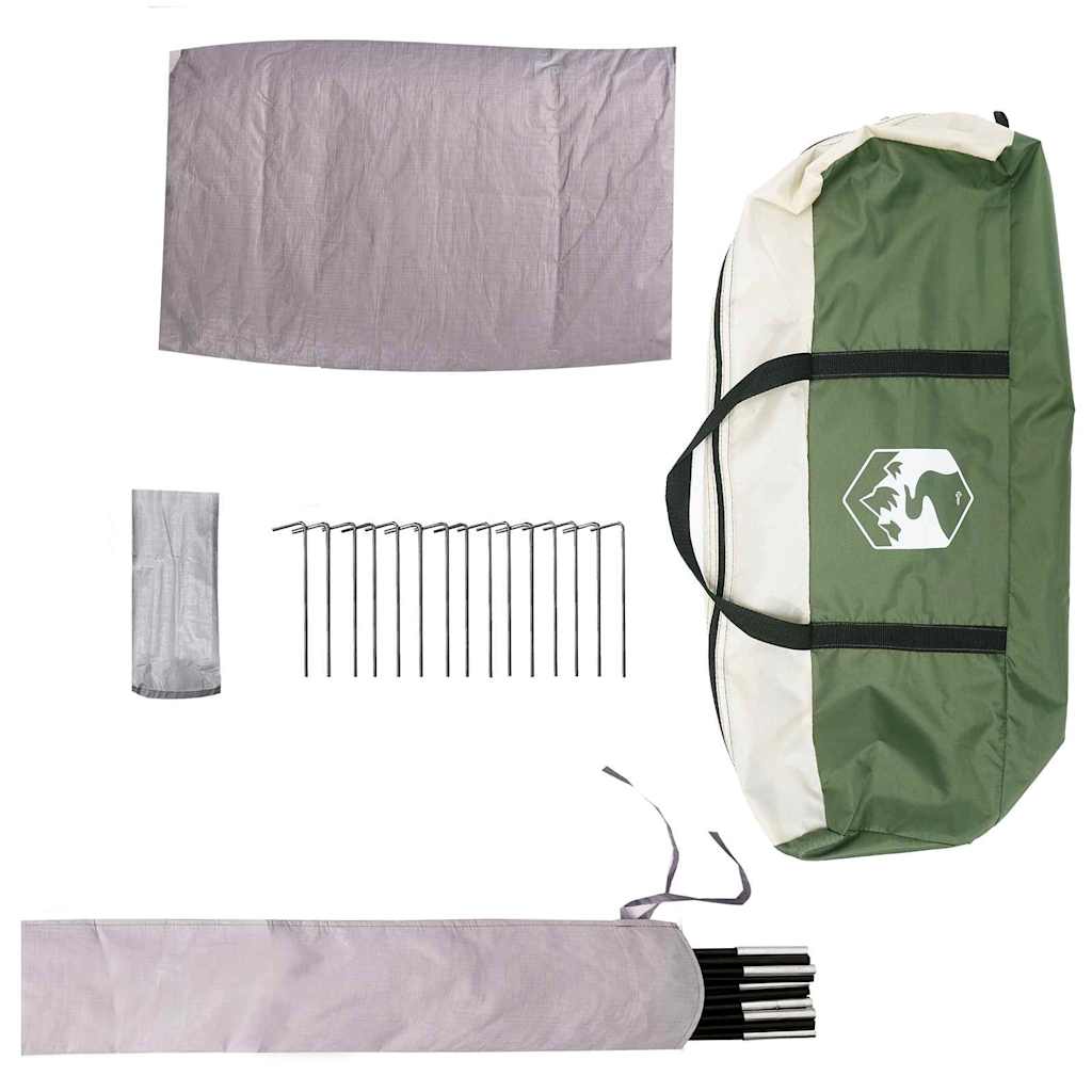 vidaXL Dome Tent 4-Person with Roof Green 505 x 450 x 248 cm