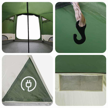 vidaXL Dome Tent 4-Person with Roof Green 505 x 450 x 248 cm