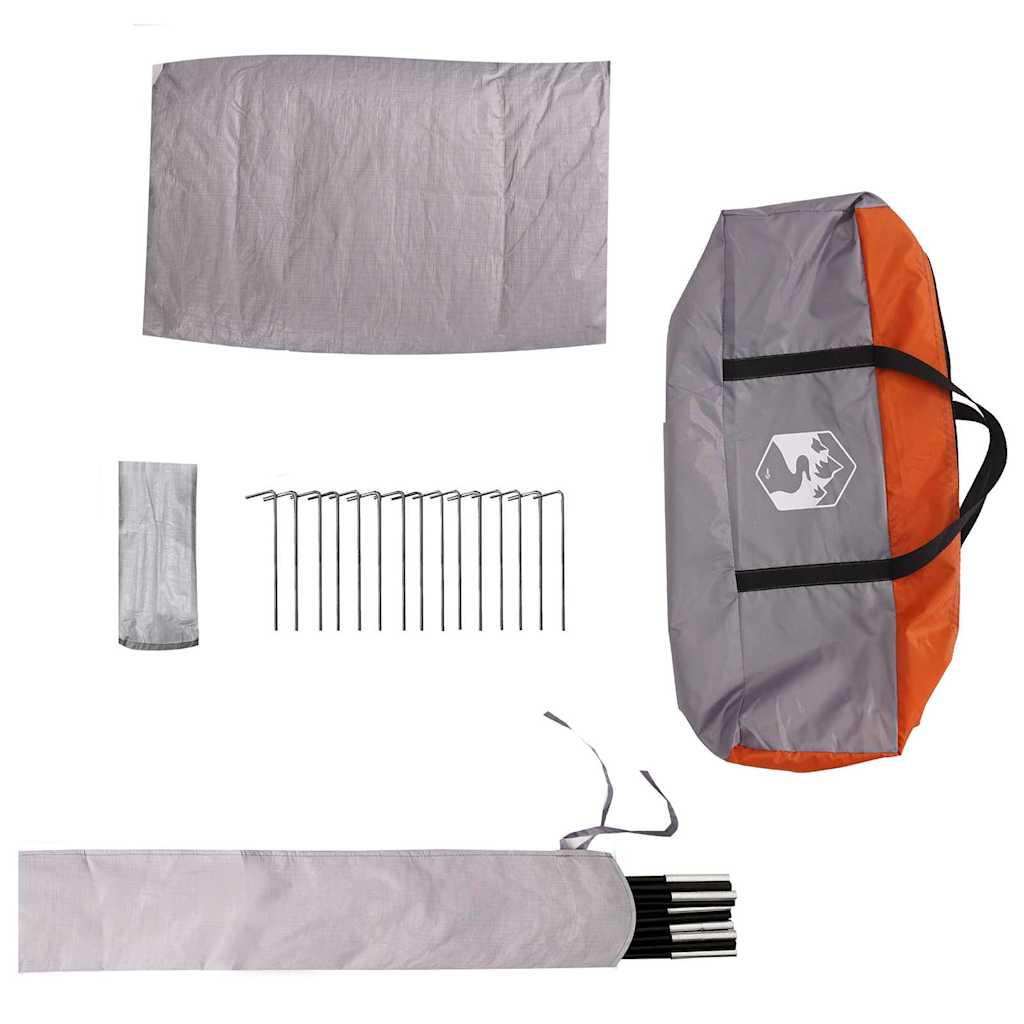 vidaXL Dome Tent 4-Person with Roof Grey and Orange 505 x 450 x 248 cm