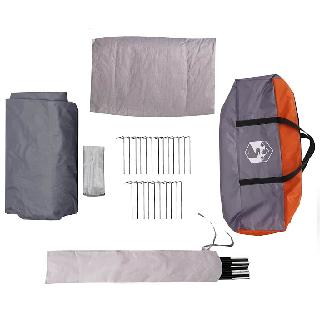 vidaXL Cabin Tent 6-Person Grey and Orange 425 x 396 x 222 cm
