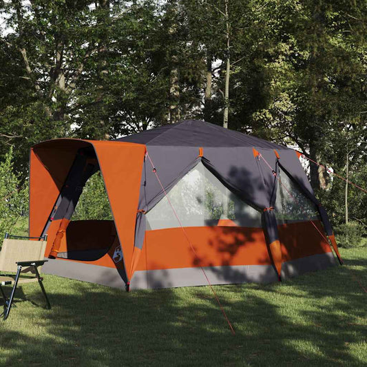 vidaXL Cabin Tent 7-Person 7-Person Grey and Orange