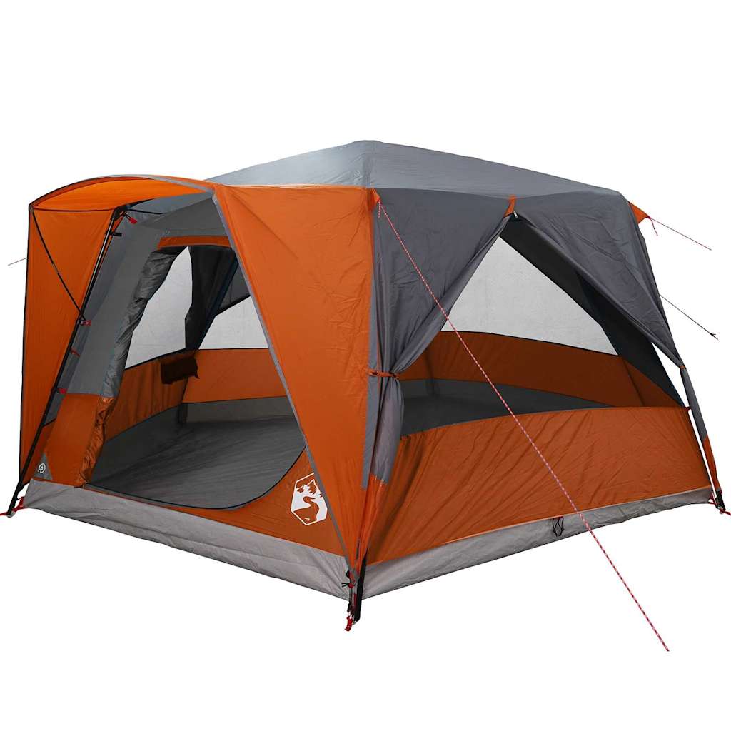vidaXL Cabin Tent 7-Person Grey and Orange 400 x 350 x 212 cm