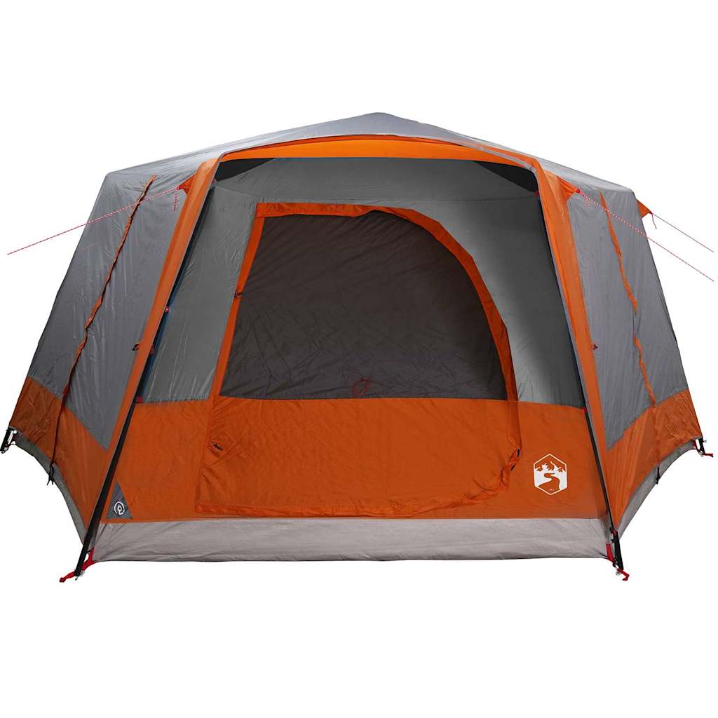 vidaXL Cabin Tent 7-Person Grey and Orange 400 x 350 x 212 cm