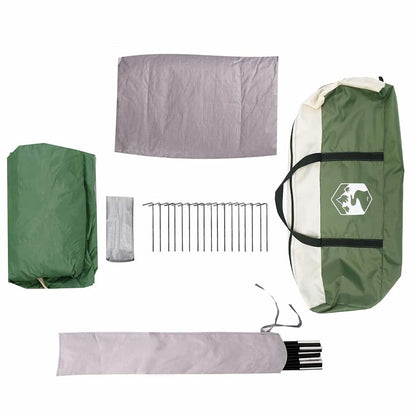 vidaXL Cabin Tent 5-Person Green and White 333 x 317 x 194 cm
