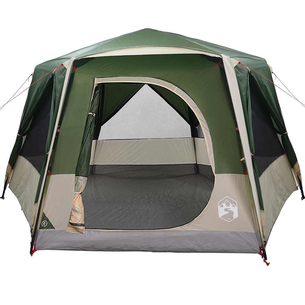 vidaXL Cabin Tent 5-Person Green and White 333 x 317 x 194 cm
