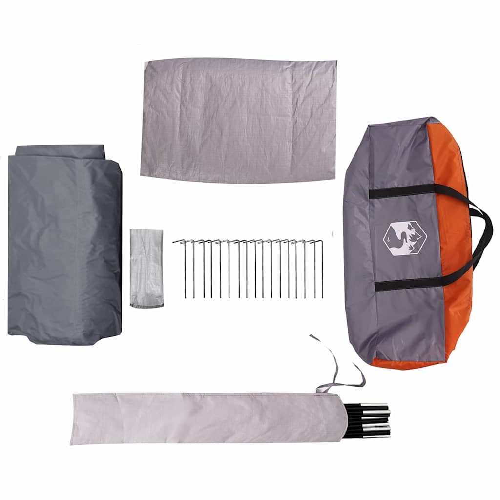 vidaXL Cabin Tent 5-Person Grey and Orange 333 x 317 x 194 cm
