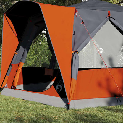 vidaXL Cabin Tent 5-Person Grey and Orange 333 x 317 x 194 cm