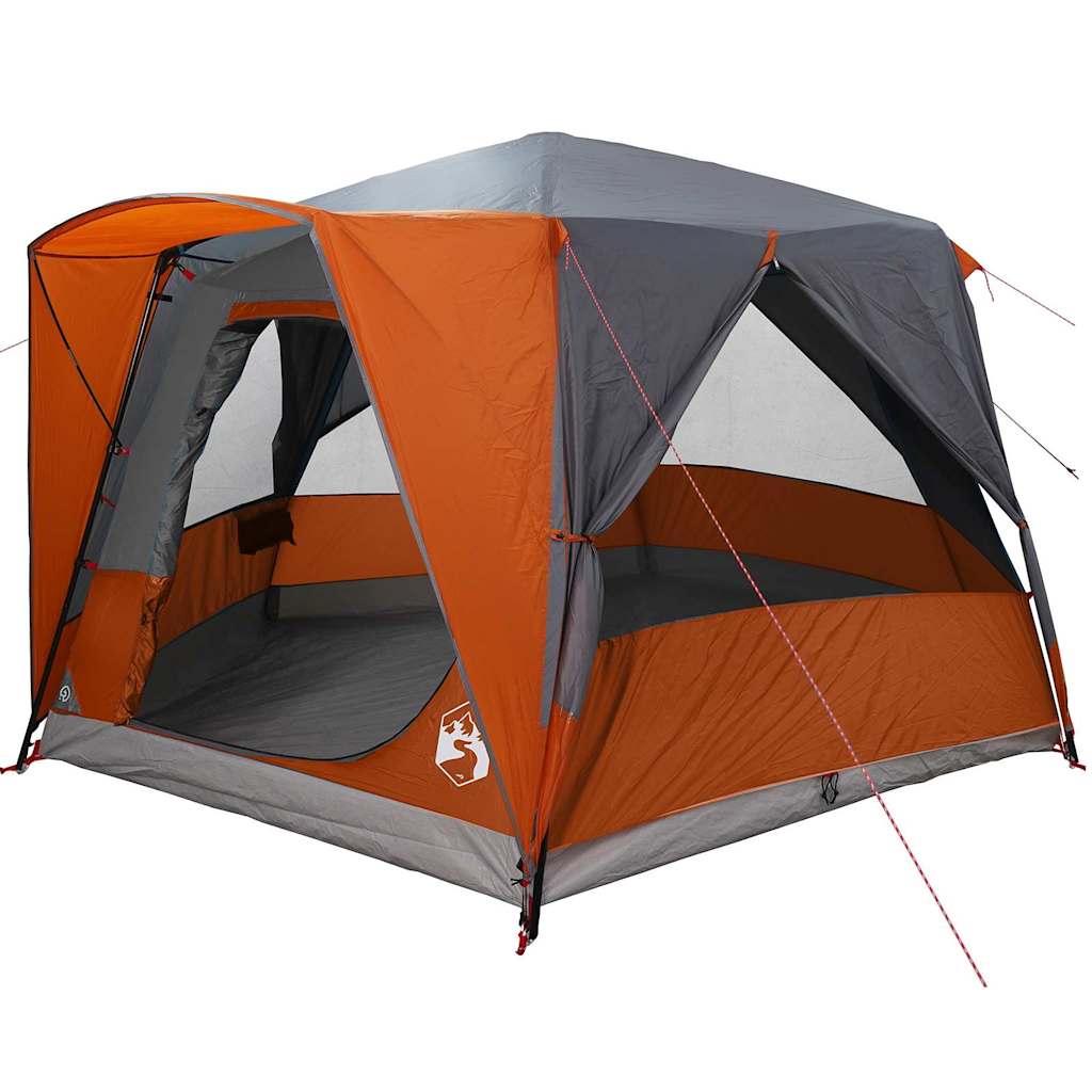 vidaXL Cabin Tent 5-Person Grey and Orange 333 x 317 x 194 cm