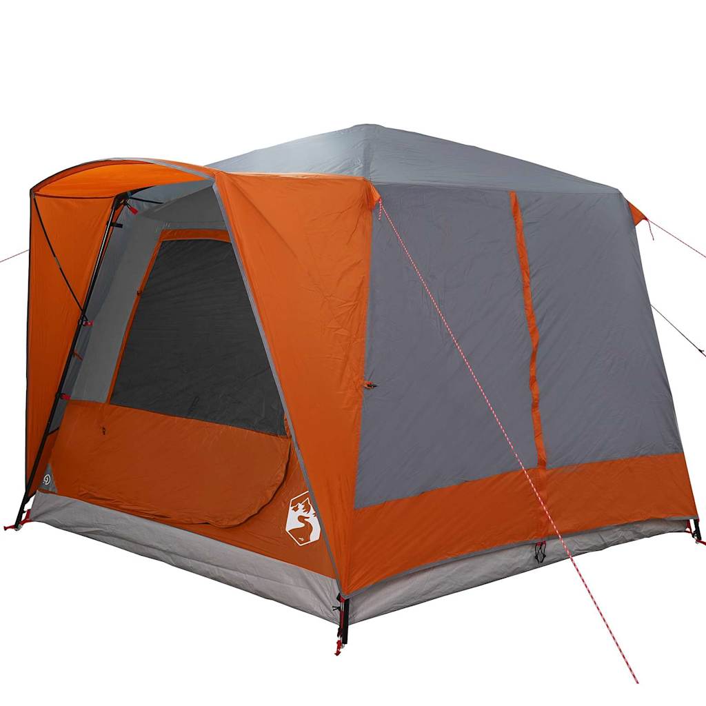 vidaXL Cabin Tent 5-Person Grey and Orange 333 x 317 x 194 cm