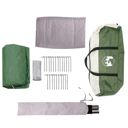 vidaXL Cabin Tent 3-Person Green and White 320 x 320 x 203 cm