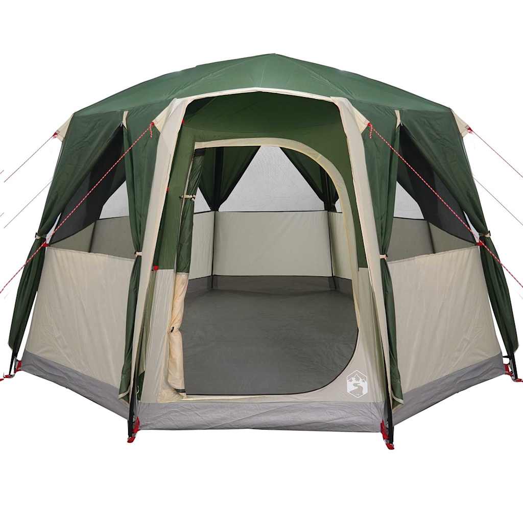 vidaXL Cabin Tent 3-Person Green and White 320 x 320 x 203 cm