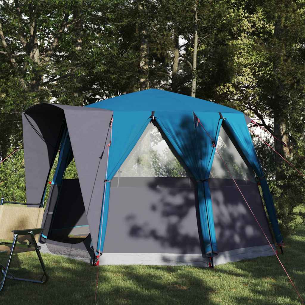 vidaXL Cabin Tent 3-Person with Roof Blue and Grey 320 x 320 x 203 cm