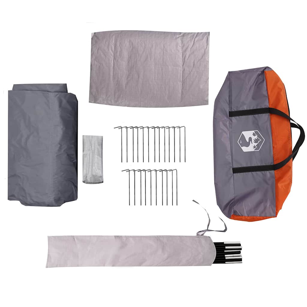 vidaXL Cabin Tent 3-Person Grey and Orange 320 x 320 x 203 cm