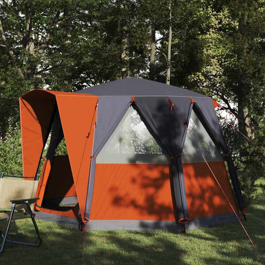 vidaXL Cabin Tent 3-Person Grey and Orange 320 x 320 x 203 cm