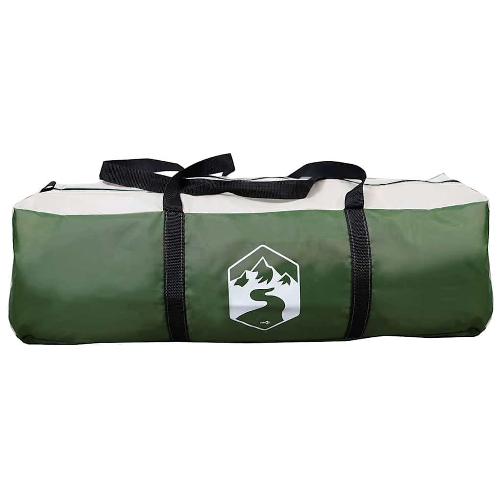 vidaXL Tunnel Tent 4-Person Green and White 740 x 370 x 220 cm