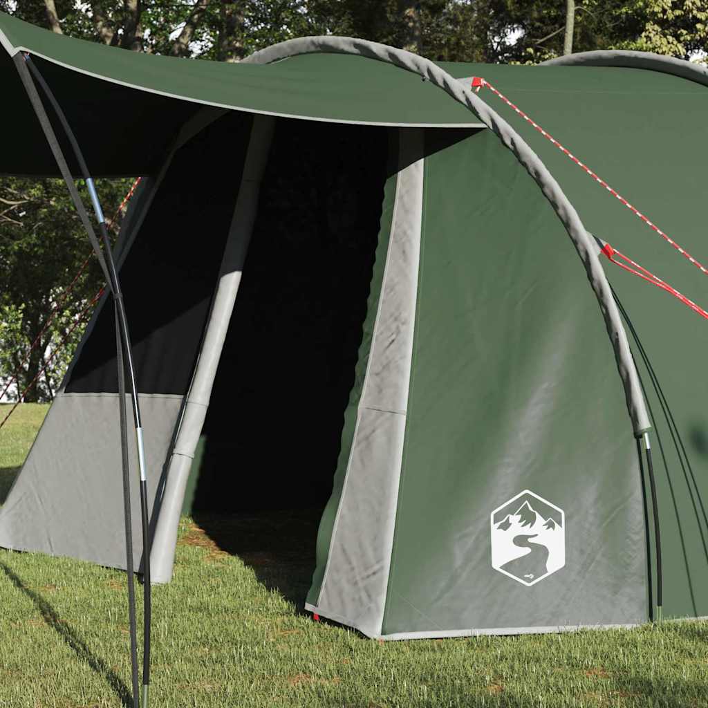vidaXL Tunnel Tent 4-Person Green and White 740 x 370 x 220 cm