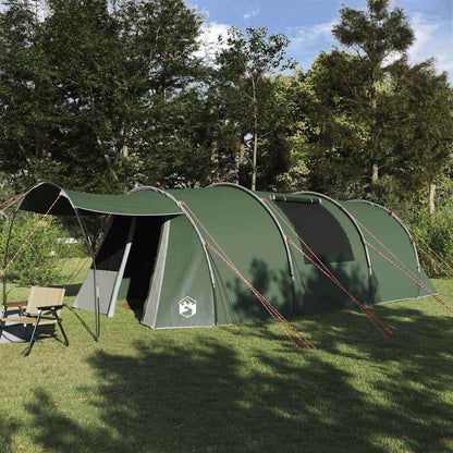 vidaXL Tunnel Tent 4-Person Green and White 740 x 370 x 220 cm