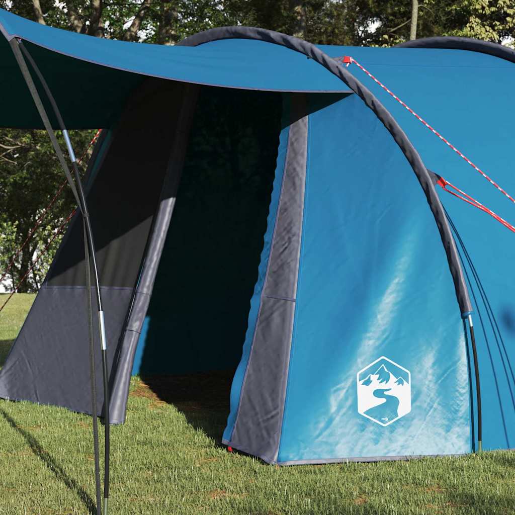 vidaXL Tunnel Tent 4-Person with Roof Blue and Grey 740 x 370 x 220 cm