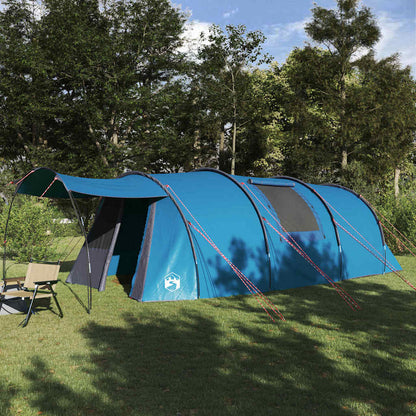 vidaXL Tunnel Tent 4-Person with Roof Blue and Grey 740 x 370 x 220 cm