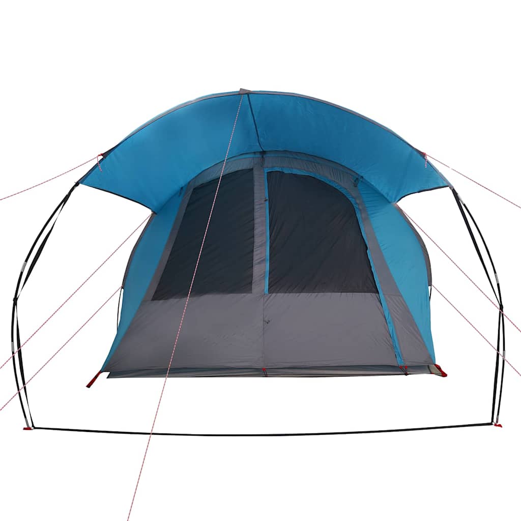 vidaXL Tunnel Tent 4-Person with Roof Blue and Grey 740 x 370 x 220 cm