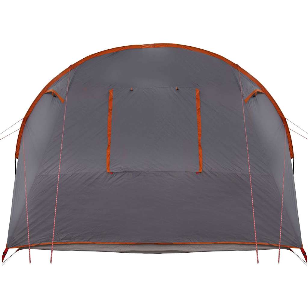 vidaXL Tunnel Tent 4-Person Grey and Orange 740 x 370 x 220 cm