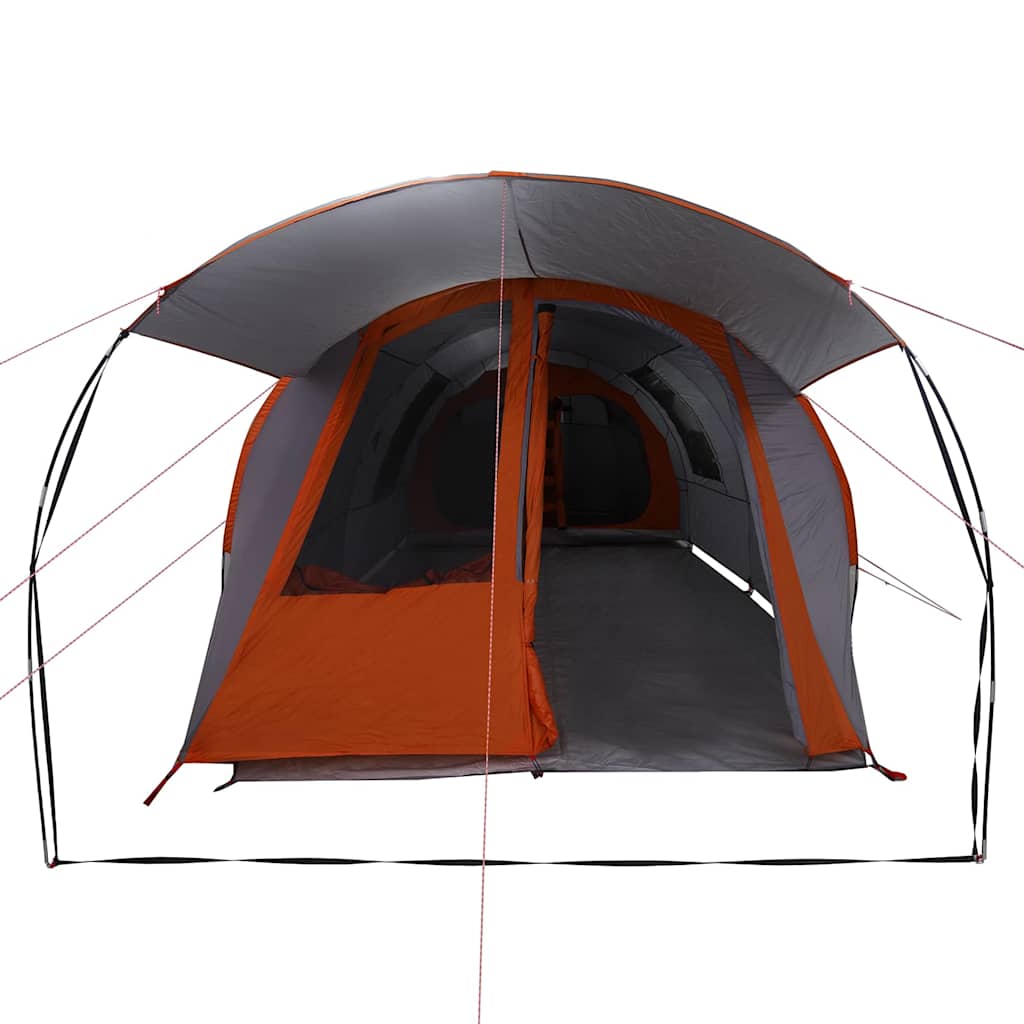 vidaXL Tunnel Tent 4-Person Grey and Orange 740 x 370 x 220 cm