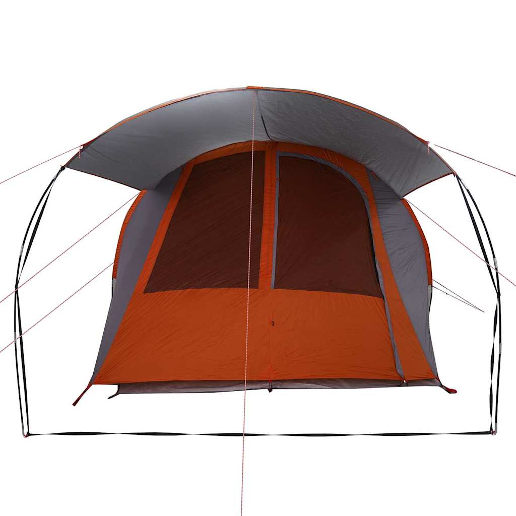 vidaXL Tunnel Tent 4-Person Grey and Orange 740 x 370 x 220 cm
