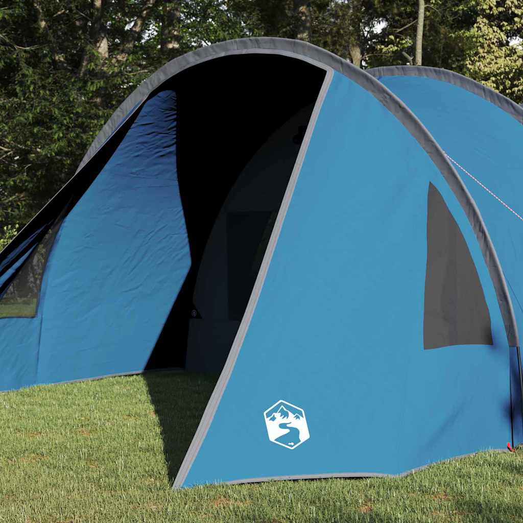 vidaXL Tunnel Tent 4-Person with Roof Blue and Grey 778 x 356 x 210 cm