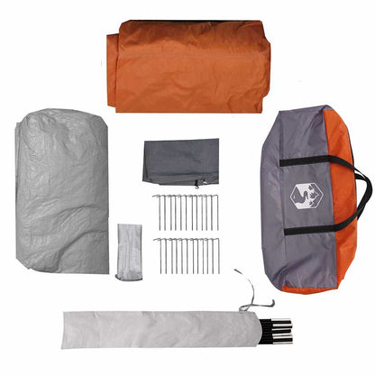 vidaXL Tunnel Tent 4-Person Grey and Orange 778 x 356 x 210 cm