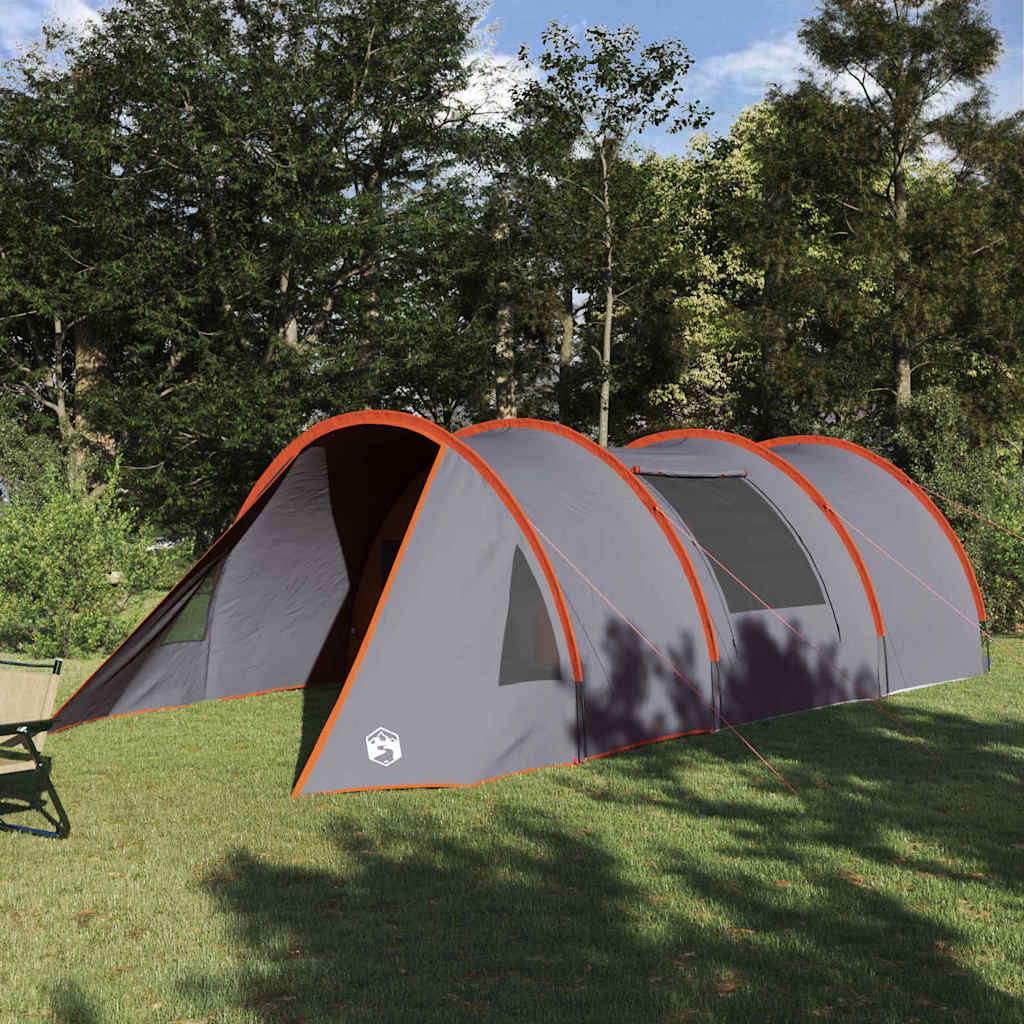 vidaXL Tunnel Tent 4-Person Grey and Orange 778 x 356 x 210 cm