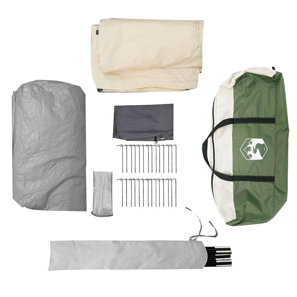 vidaXL Tunnel Tent 6-Person Green and White 890 x 470 x 220 cm