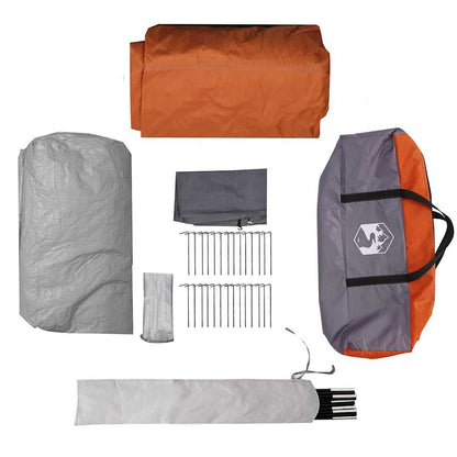 vidaXL Tunnel Tent 6-Person Grey and Orange 890 x 470 x 220 cm