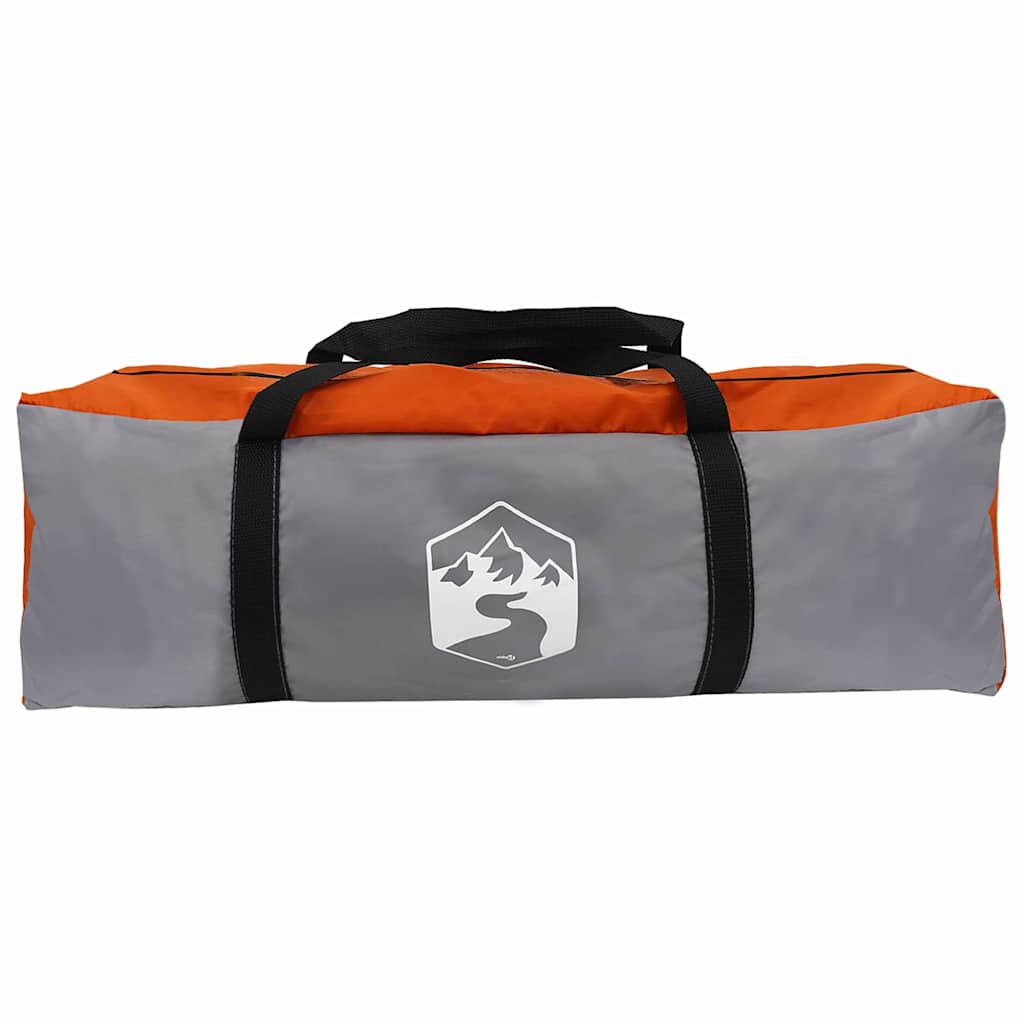 vidaXL Tunnel Tent 6-Person Grey and Orange 700 x 590 x 215 cm