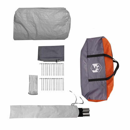vidaXL Tunnel Tent 6-Person Grey and Orange 700 x 590 x 215 cm
