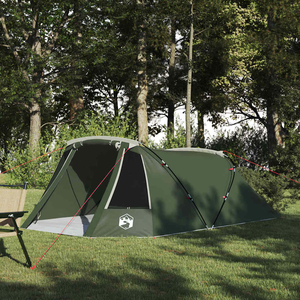 vidaXL Tunnel Tent 3-Person Green and White 328 x 228 x 115 cm