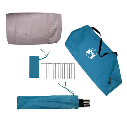 vidaXL Tunnel Tent 3-Person with Roof Blue and Grey 328 x 228 x 115 cm