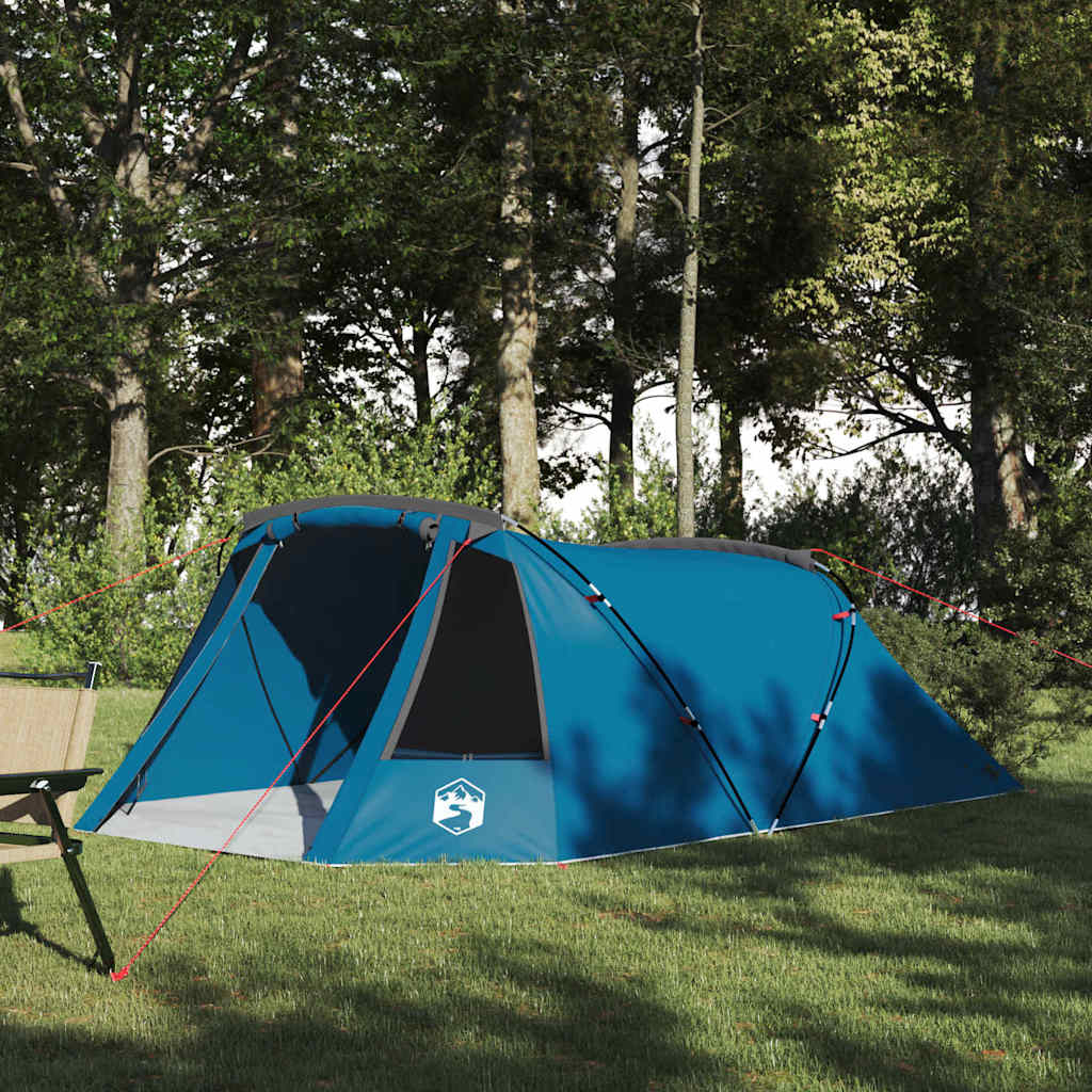 vidaXL Tunnel Tent 3-Person with Roof Blue and Grey 328 x 228 x 115 cm