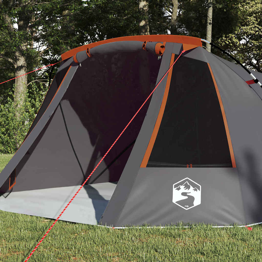 vidaXL Tunnel Tent 3-Person Grey and Orange 328 x 228 x 115 cm