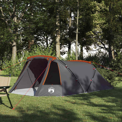 vidaXL Tunnel Tent 3-Person Grey and Orange 328 x 228 x 115 cm