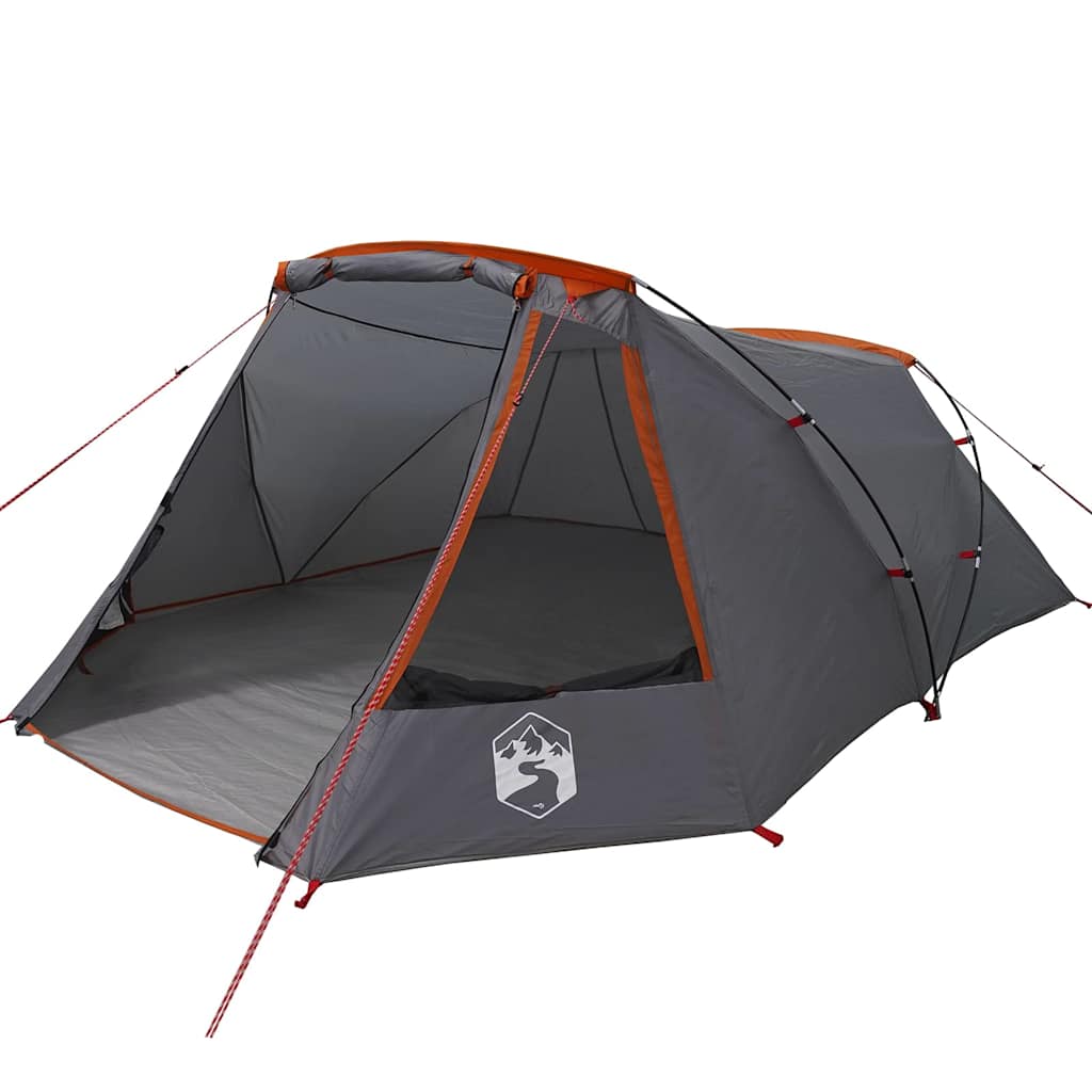 vidaXL Tunnel Tent 3-Person Grey and Orange 328 x 228 x 115 cm