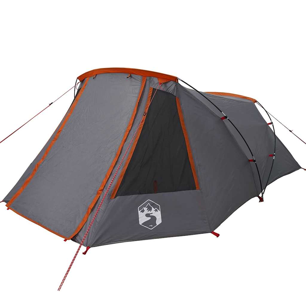 vidaXL Tunnel Tent 3-Person Grey and Orange 328 x 228 x 115 cm