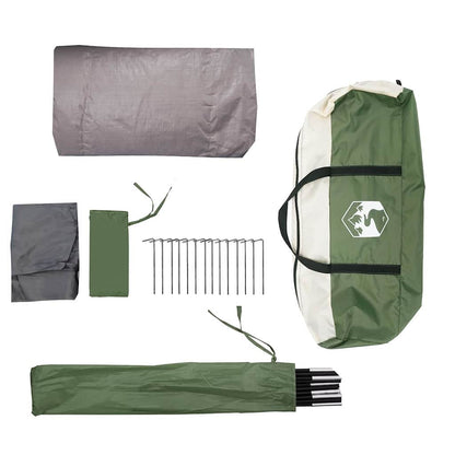 vidaXL Tunnel Tent 4-Person Green and White 318 x 275 x 140 cm