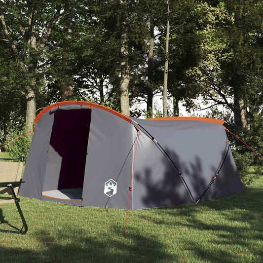 vidaXL Tunnel Tent 4-Person 4-Person Grey and Orange