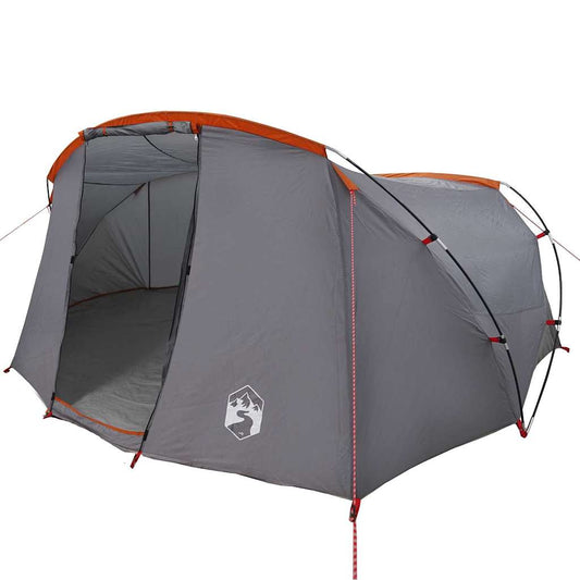 vidaXL Tunnel Tent 4-Person 4-Person Grey and Orange