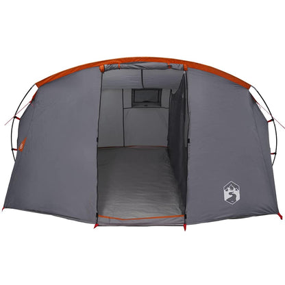 vidaXL Tunnel Tent 4-Person Grey and Orange 318 x 275 x 140 cm