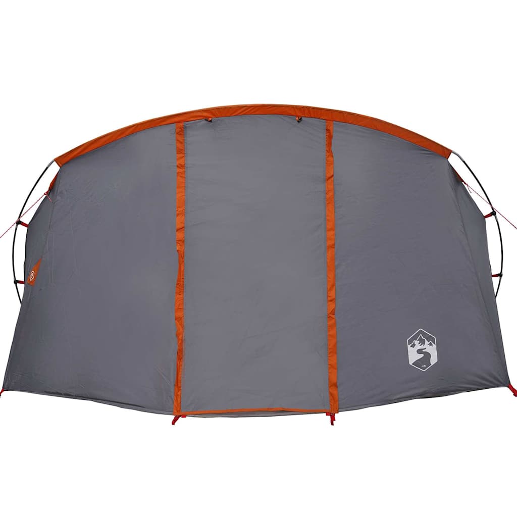 vidaXL Tunnel Tent 4-Person Grey and Orange 318 x 275 x 140 cm