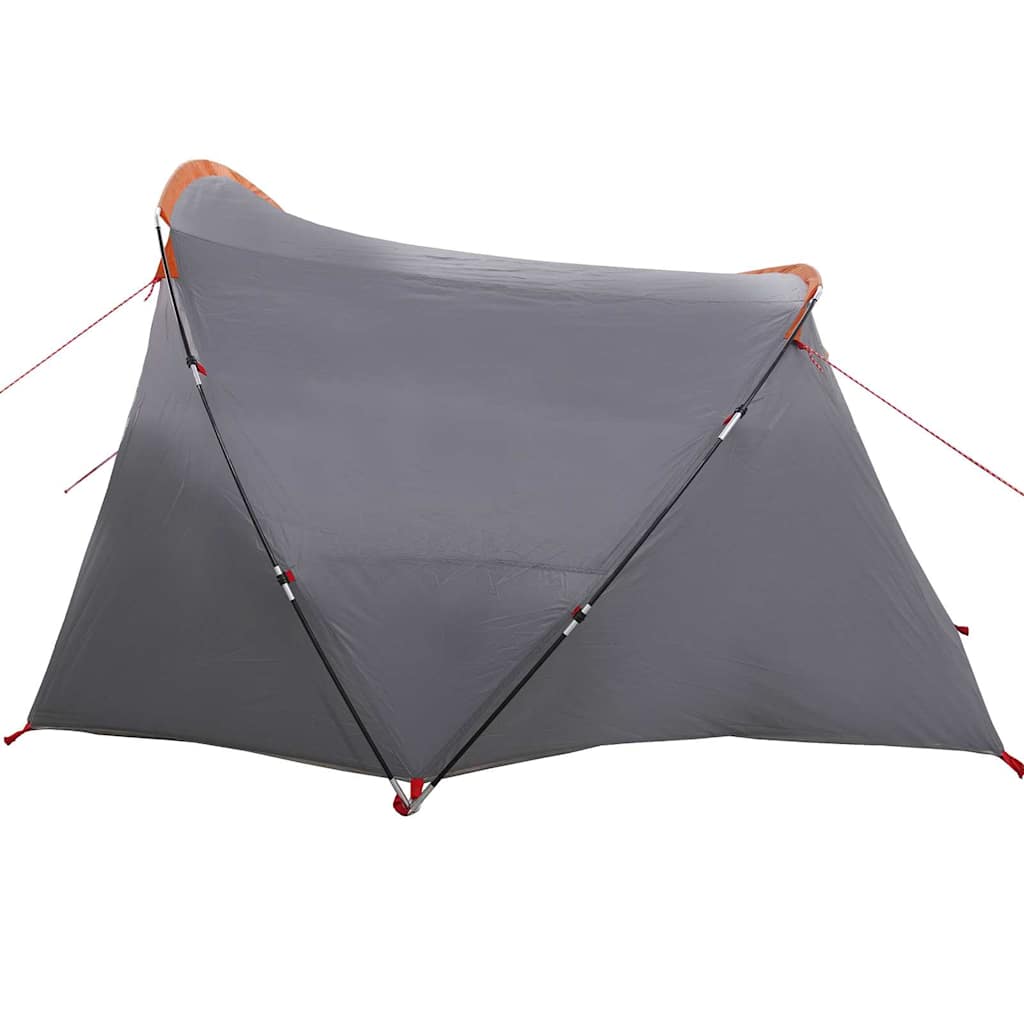 vidaXL Tunnel Tent 4-Person Grey and Orange 318 x 275 x 140 cm